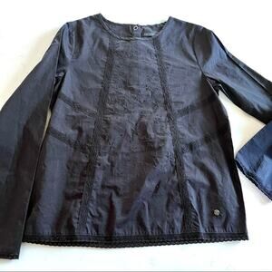 IKKS girls black embroidered embelished woven top blouse size 10